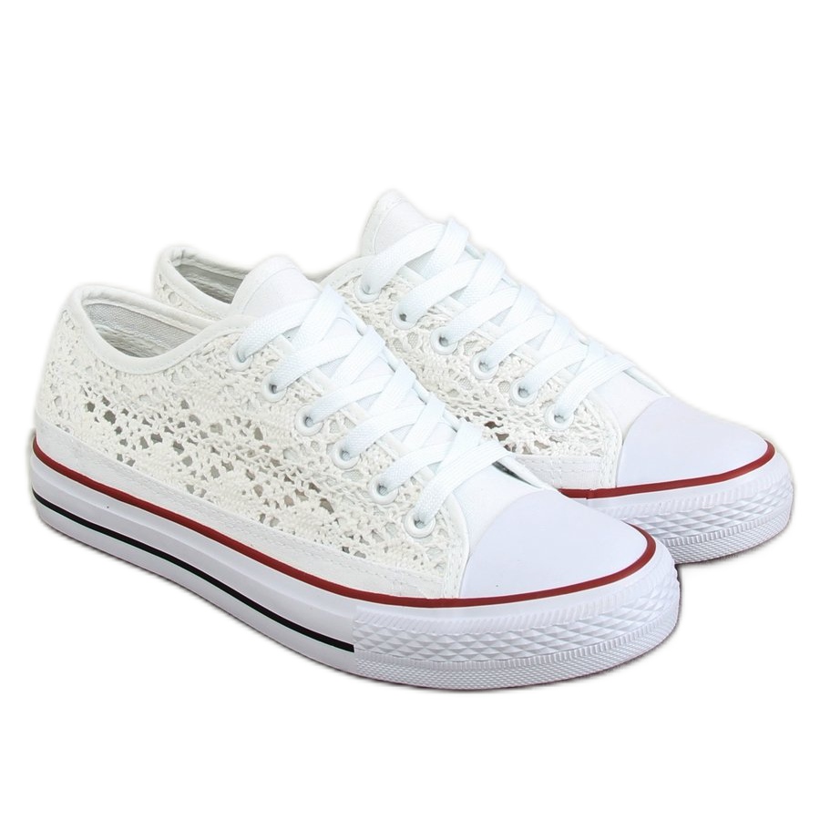 Sneakers 2025 bianche pizzo