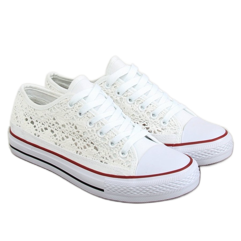 Sneakers bianche in pizzo NB282P Bianco bianca