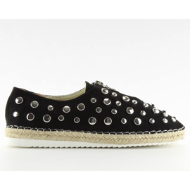 Espadrillas con borchie nere 9039-28 Nero II-GAT