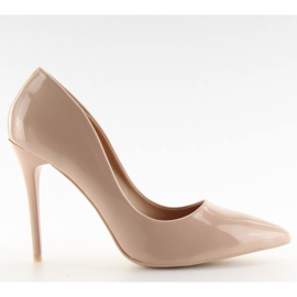 Scarpe con tacco di vernice da donna LL-89P Beige II-GAT