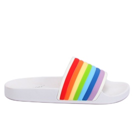 Ciabatte arcobaleno bianche T325P Bianco bianca multicolore