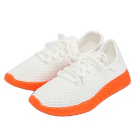 Scarpe sportive arancioni e bianche NB283P-ST WHITE/ORANGE bianca