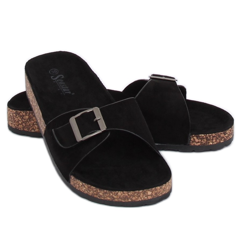 Camoscio nero CK61P Pantofole nere