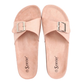 Rosa CK61P Pantofole in camoscio rosa
