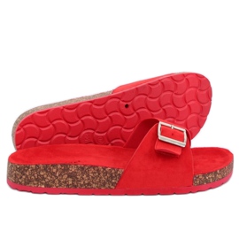 Ciabatte rosse in camoscio CK61P Red rosso