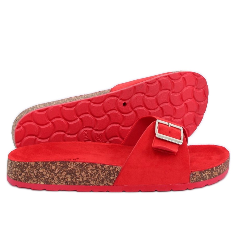 Ciabatte rosse in camoscio CK61P Red rosso