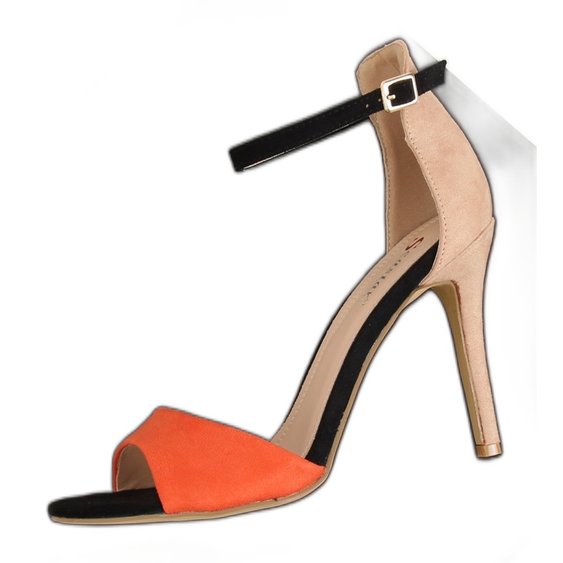 Sandali con tacco alto WD100P Beige marrone multicolore