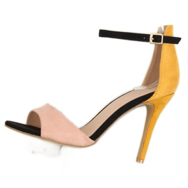Sandali con tacco alto WD100P Giallo multicolore