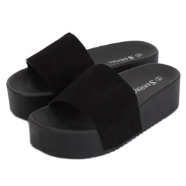 Nero CK76P Pantofole nere con suola alta