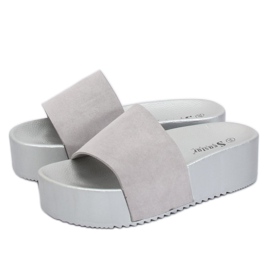 Grigio CK76P Pantofole grigie con suola alta