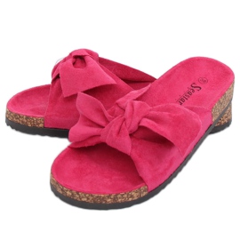 Camoscio fucsia CK02P Pantofole fucsia rosa