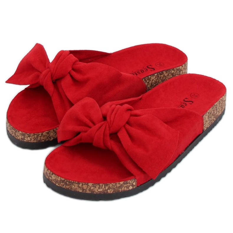 Ciabatte rosse in camoscio CK02P Red rosso