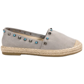 Evento Espadrillas In Camoscio Con Jets grigio