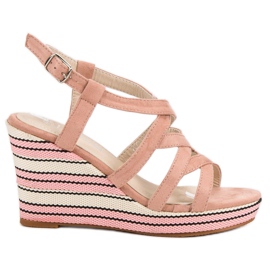 Kerline Sandali con zeppa alla moda rosa