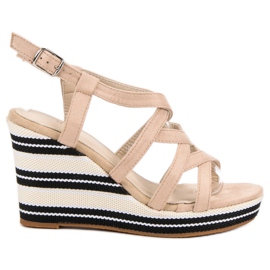 Kerline Sandali con zeppa alla moda beige