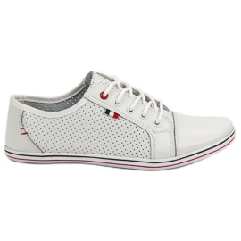 Filippo Scarpe in pelle traforata bianco