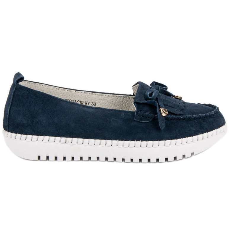 Filippo Mocassini in pelle alla moda blu blu navy