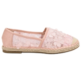 Nio Nio Espadrillas di pizzo a fiori rosa