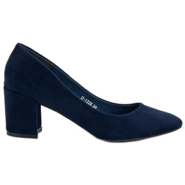 Ideal Shoes Décolleté blu navy su un pilastro