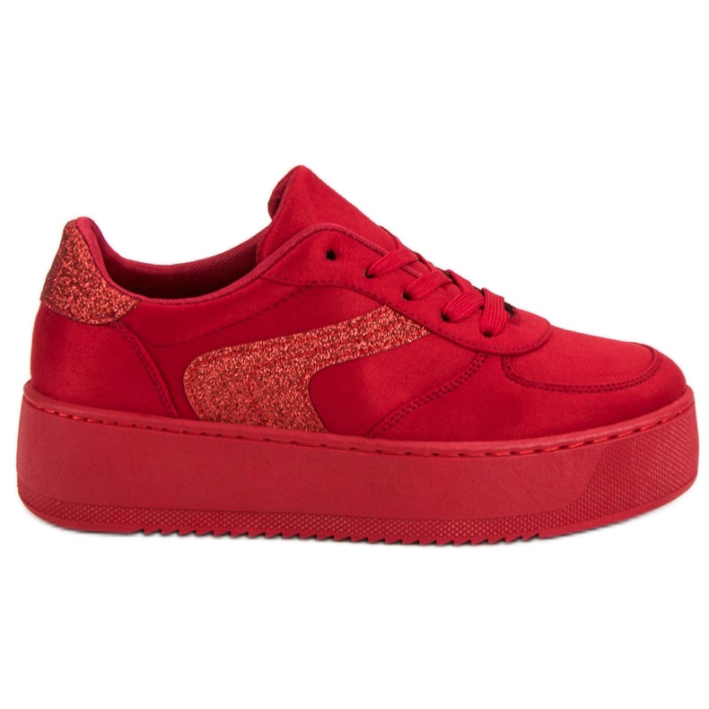 Scarpe sportive in pelle scamosciata rosso