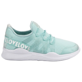 Scarpe sportive in tessuto menta blu