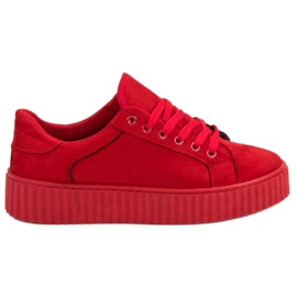 Seastar Creeper in pelle scamosciata rossa rosso