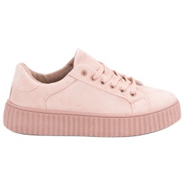 Seastar Creepers in pelle scamosciata rosa