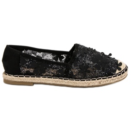 Nio Nio Espadrillas di pizzo a fiori nero