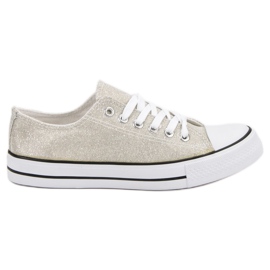 Sneakers Argento Con Glitter grigio