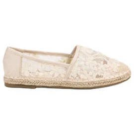 Nio Nio Espadrillas di pizzo a fiori marrone