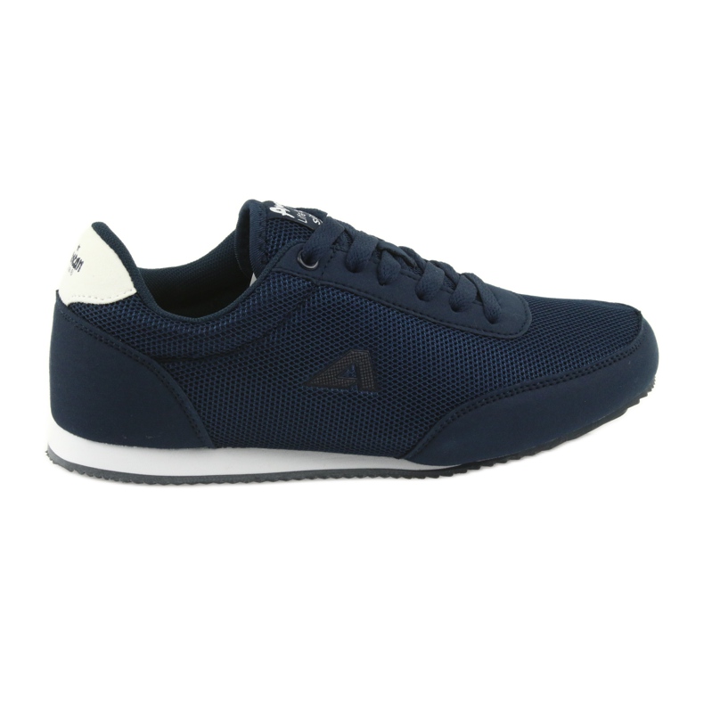Scarpe sportive allacciate American Club bianca blu navy