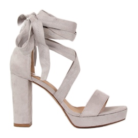 Sandali grigi sulla piattaforma grigia NC805 Grey grigio