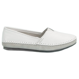 Sneakers slip on in pelle bianche bianco