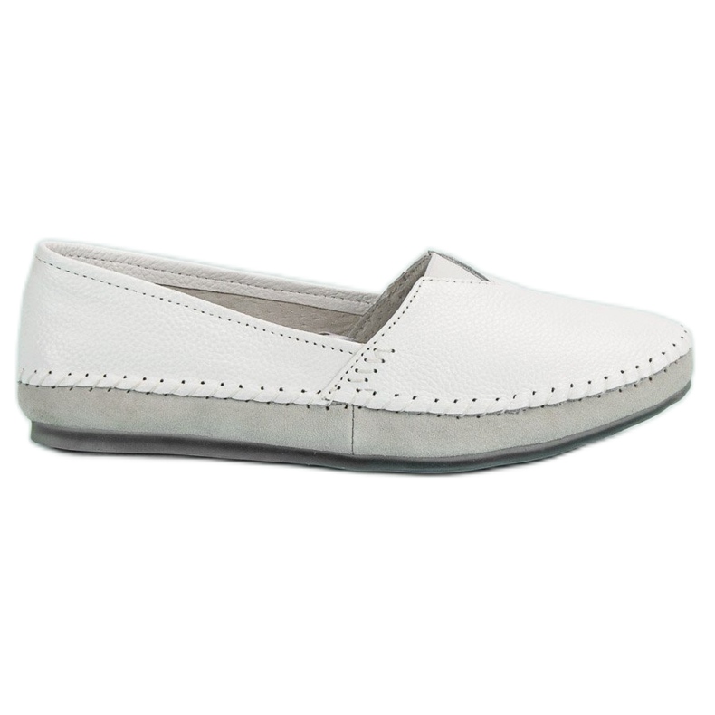 Sneakers slip on in pelle bianche bianca