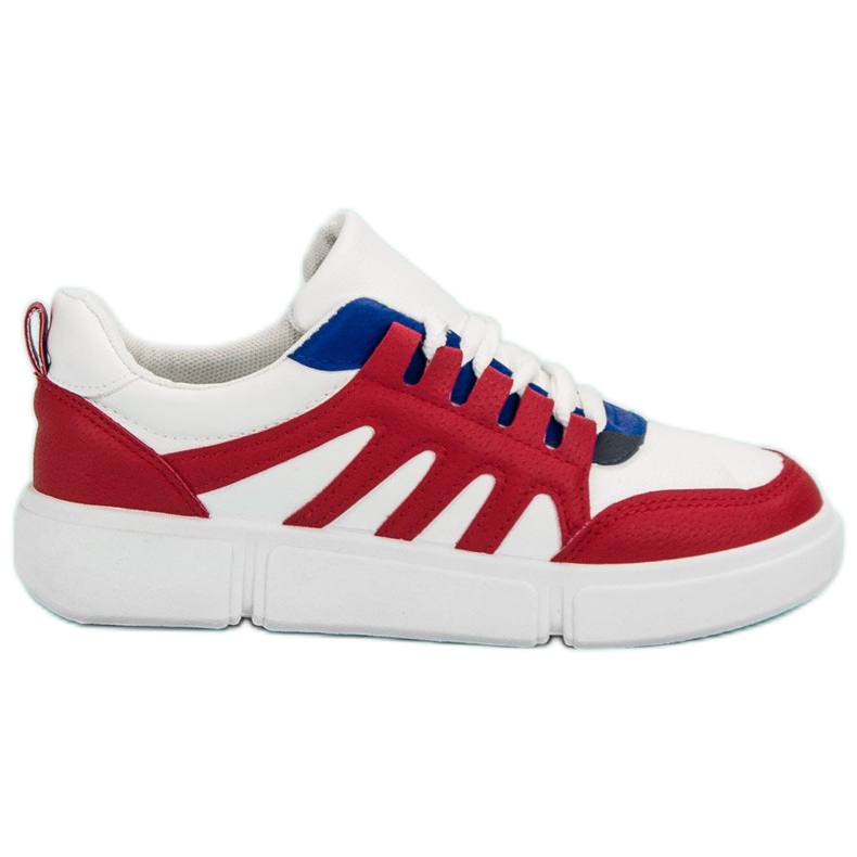 SHELOVET Scarpe sportive comode bianca rosso