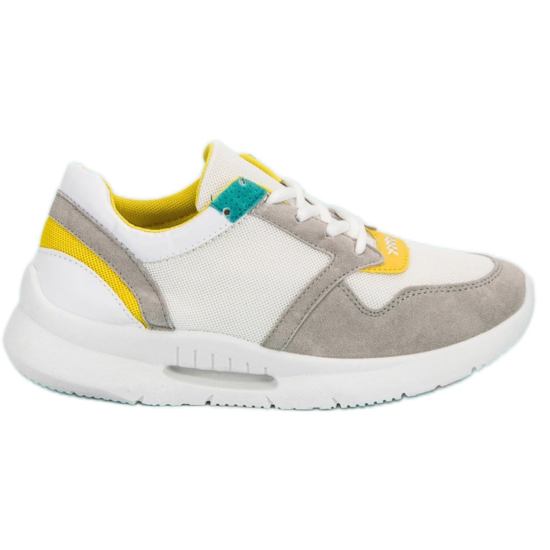 Scarpe sportive stringate bianca multicolore