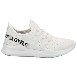 Scarpe sportive in tessuto bianco bianca