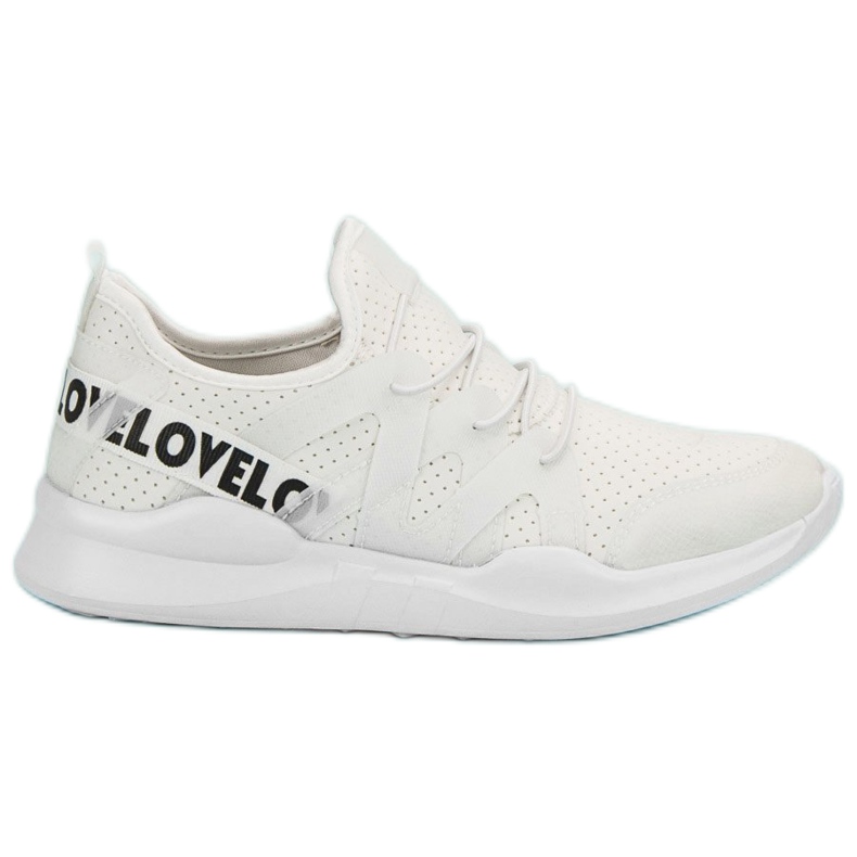 Scarpe sportive in tessuto bianco bianca