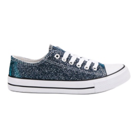 Sneakers blu navy con glitter