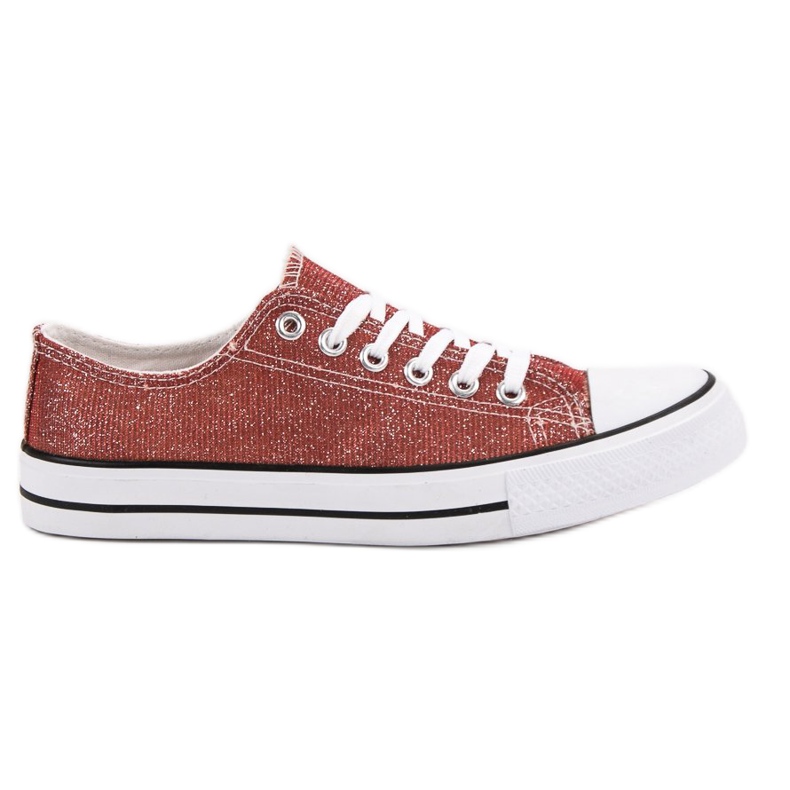 Sneakers Rosse Con Glitter multicolore rosso