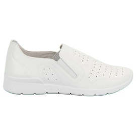 Queen Bee Scarpe da ginnastica leggere slip-on bianco