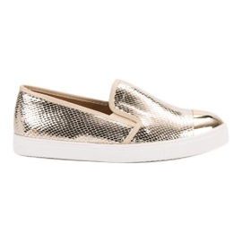 Queen Bee Sneakers Slip On dorate d'oro