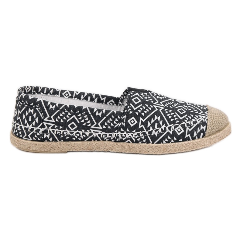 Espadrillas etniche alla moda nero