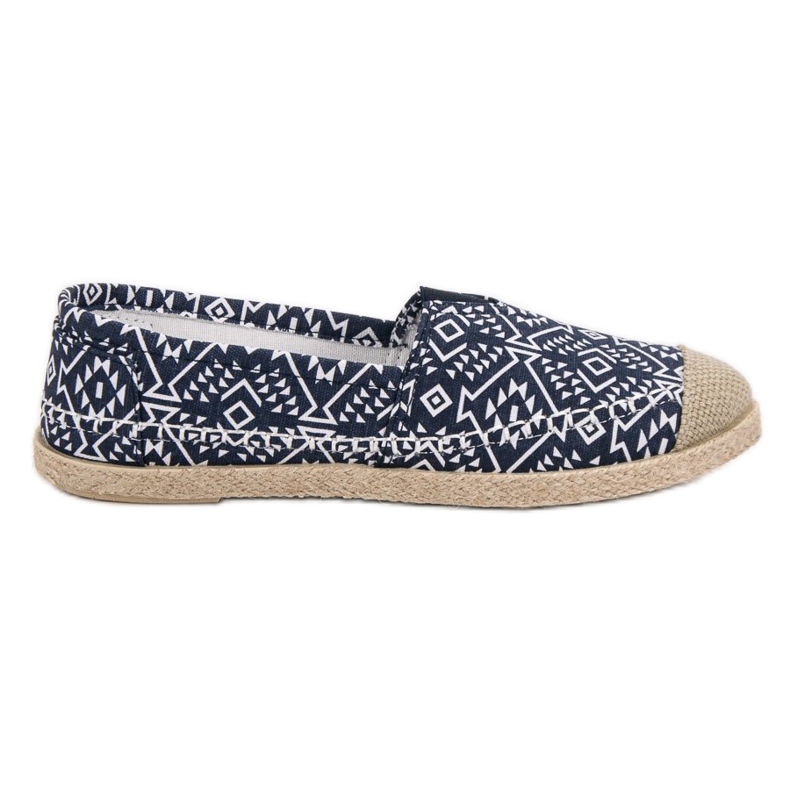 Espadrillas etniche alla moda blu blu navy