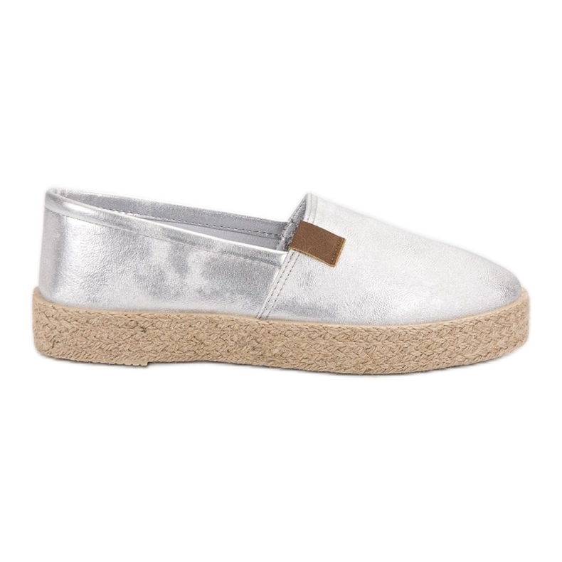 Espadrillas d'argento alla moda grigio
