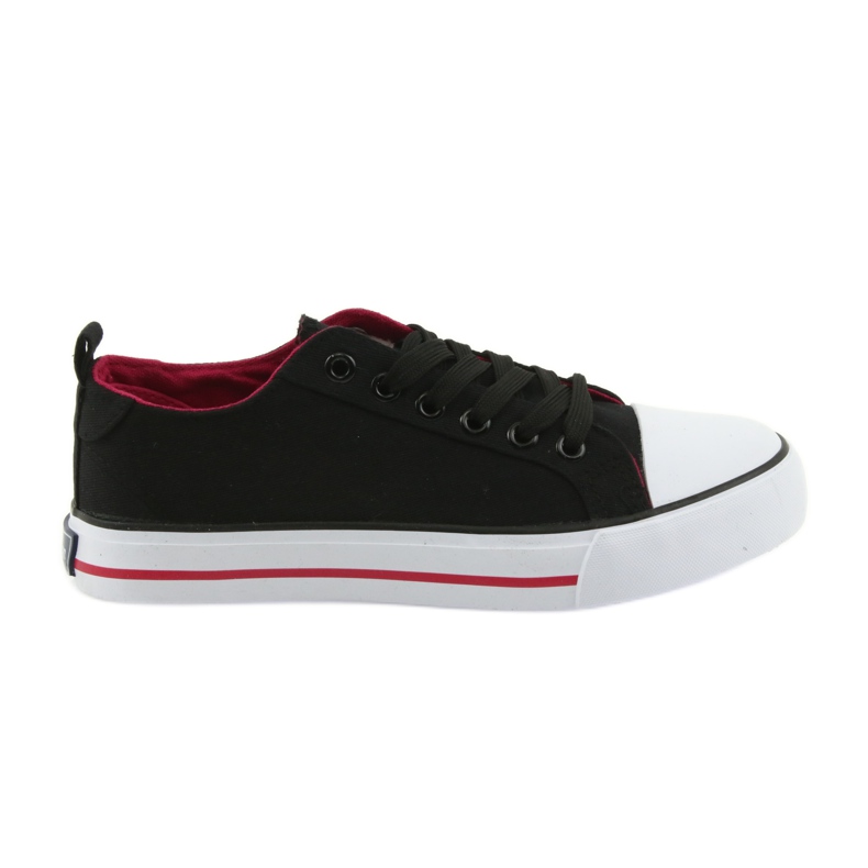 Sneaker nere allacciate American Club nero rosso