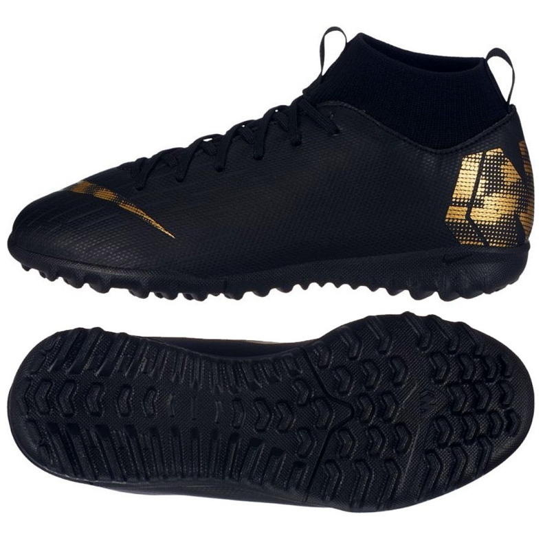 Nike Mercurial SuperflyX 6 Academy Gs Tf Jr AH7344-077 scarpe da calcio nero nero
