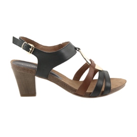 Sandali donna Caprice ovali dorati marrone giallo blu navy