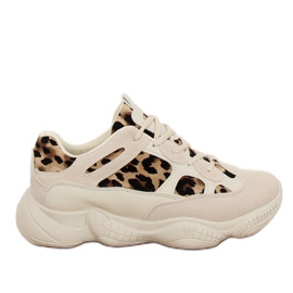 M-020 Scarpe sportive leopardate beige