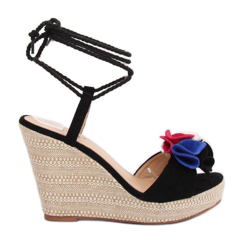 Sandali neri con zeppa YY27P Nero